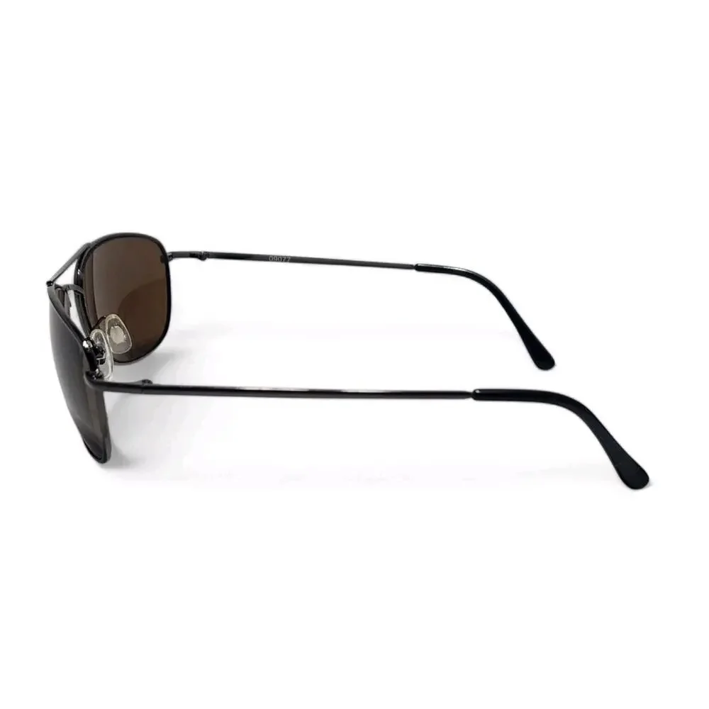 Zoom Sun Sport Metal Sunglasses 09077 Wrap Around Brown Aviators - Men's/Unisex